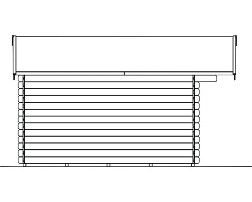 Ilustrace zahradního domku z kulatiny