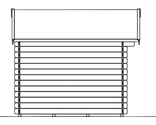 Detailní schematický nákres dřevěného zahradního domku