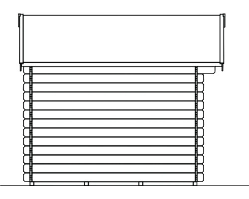 Nákres zahradního domku z masivních dřevěných profilů