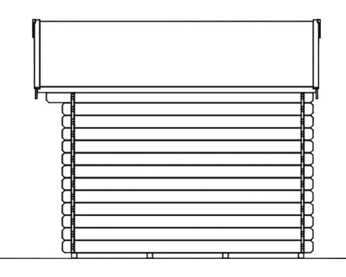 Pohled na zahradní domek ze dřeva