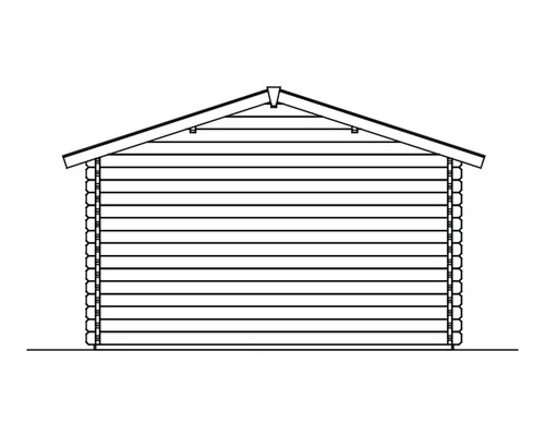 Obrázek zahradního domku se sedlovou střechou