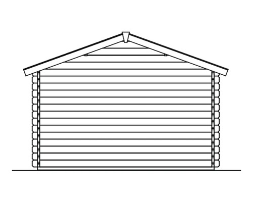 Ilustrace zahradního domku se sedlovou střechou