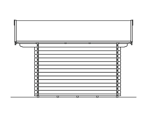 Pohled shora na dřevěný zahradní domek