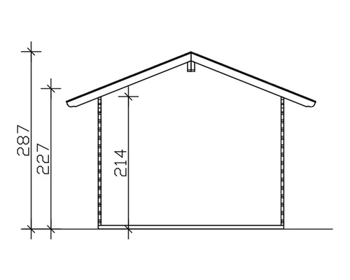 Technický výkres zahradního altánu s výškovými údaji