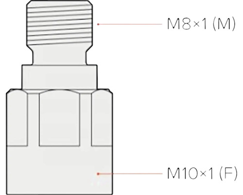 Redukce z M8 x 1 milimetr na M10 x 1 milimetr