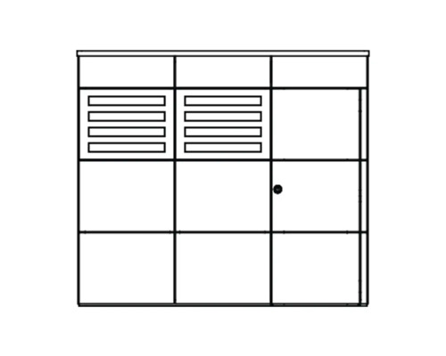 Zahradní skříň na nářadí s dveřmi a větracími mřížkami