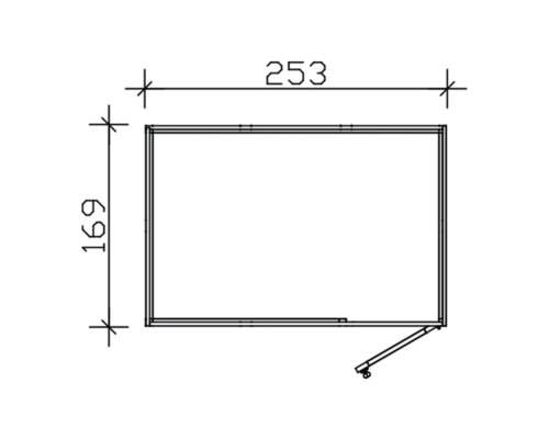 Technický výkres okna o rozměrech 253 x 169