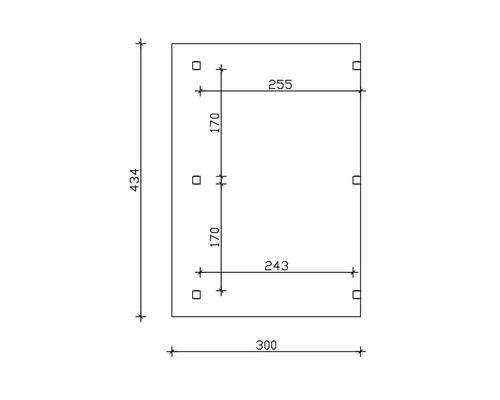 Technický výkres s rozměry v milimetrech