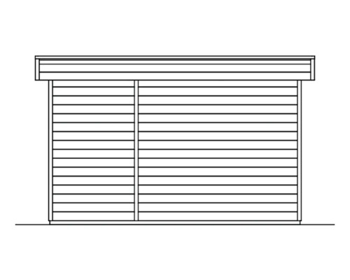 Nákres zahradního domku s plochou střechou