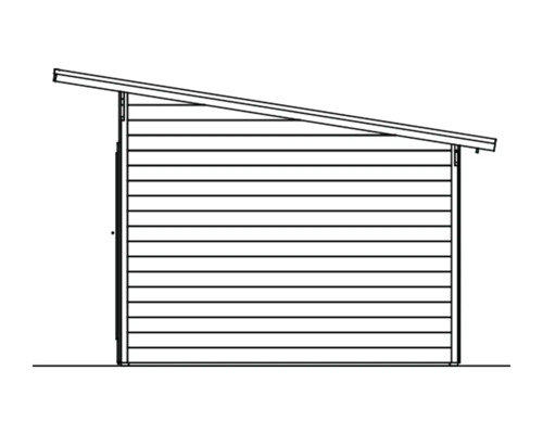 Nákres dřevěné kůlny se sedlovou střechou