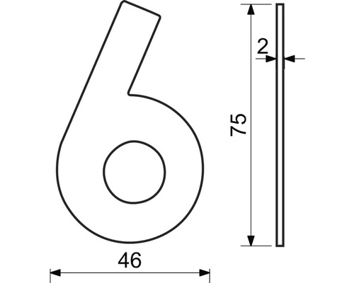 Technický výkres čísla domu 6 s rozměry