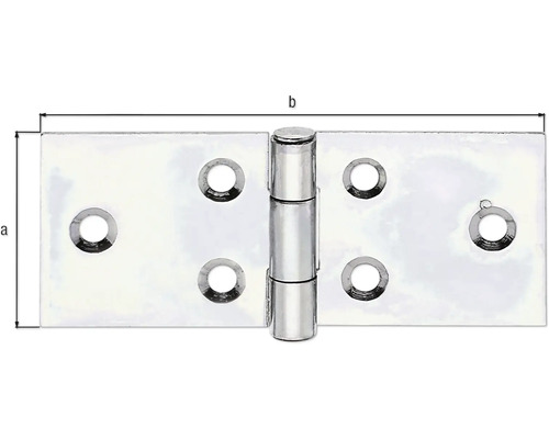 Kovové závěsy s otvory pro šrouby a rozměry