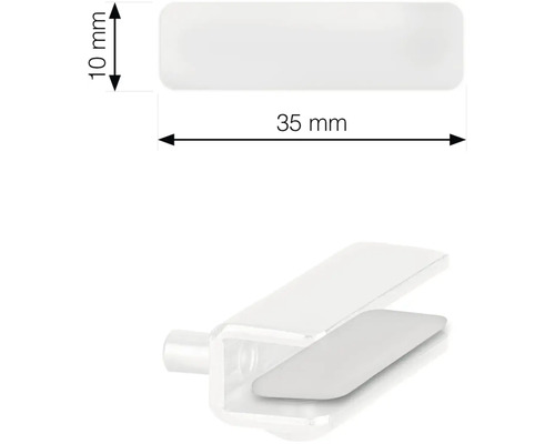 Plastový kryt o rozměrech 35 mm x 10 mm