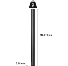 Sloupek o průměru 60 mm, délce 710/870 mm a nosnosti 75 kilogramů