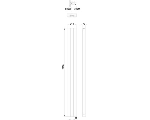 Technický výkres panelu s rozměry
