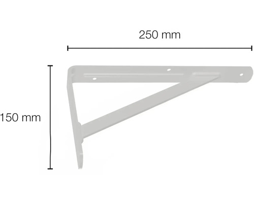 Policová konzola o rozměrech 250 mm x 150 mm