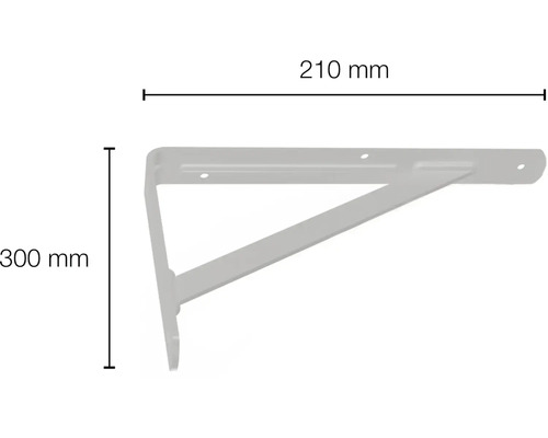 Ocelová police konzole, 210 mm x 300 mm