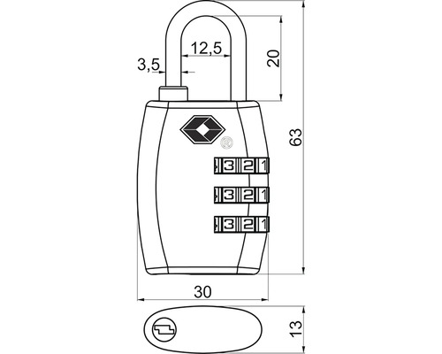 Rozměry číselného zámku