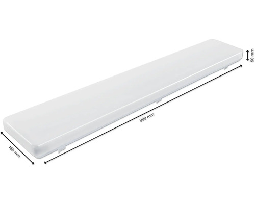 LED svítidlo do vlhkého prostředí o rozměrech 900 mm x 160 mm x 50 mm