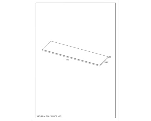 Technický výkres desky s rozměry