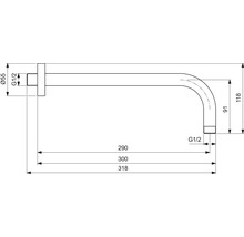 Stěnové sprchové rameno Ideal Standard Idealrain Atelier 1/2" 300 mm brushed gold B9444A2