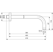 Stěnové sprchové rameno Ideal Standard Idealrain Atelier 1/2" 400 mm brushed gold B9445A2