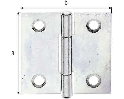 Obrázek dveřního závěsu s rozměry a a b