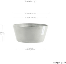 Květináč Frankfurt 50 s rozměry výška 25,7 cm, vnější průměr 50 cm a vnitřní průměr 47,6 cm