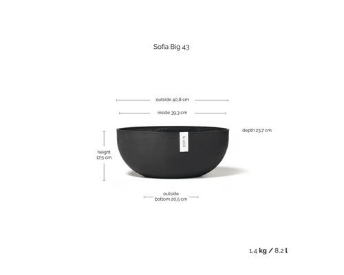 Květináč Sofia Big 43 s rozměry