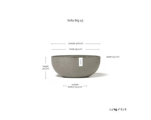 Květináč Sofia Big 43 s rozměry