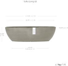 Květináč Sofia Long 56 s rozměry