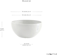 Květináč Brusel 30 o rozměrech vnější průměr 30 cm, vnitřní průměr 28,3 cm, výška 14,8 cm a průměr dna 15,7 cm