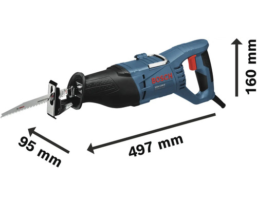 Pila ocaska Bosch o rozměrech 497 mm délka, 160 mm výška a 95 mm šířka.