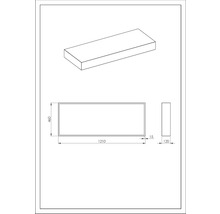 Deska pod umyvadlo bez výřezu Jungborn bílá matná 121 x 46 x 12 cm
