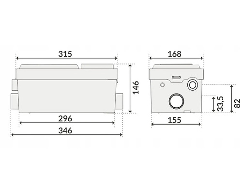 Rozměrový výkres zvedacího zařízení