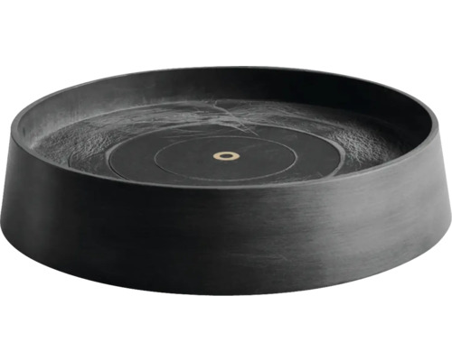 Černá plastová miska na rostliny s kulatým designem