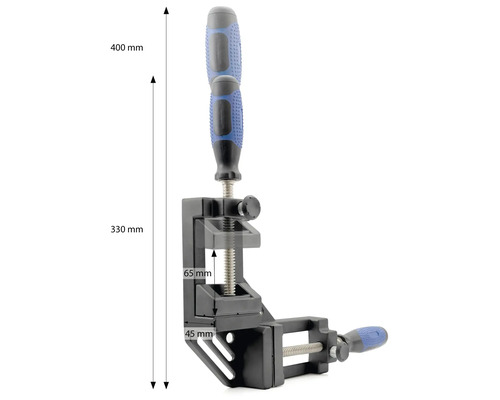 Úhelníková svěrka se šroubovou svorkou a rukojetí
