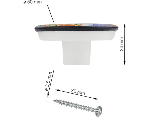Nábytkový knoflík se šroubem a rozměry