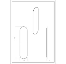 Technický nákres ohřívače ručníků o rozměrech 1500 x 350 x 31 mm.