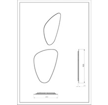 Technický nákres zrcadla o rozměrech 955 x 685 mm