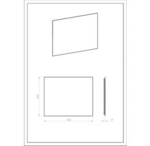 Technický nákres zrcadla o rozměrech 1000 x 800 x 29 mm.