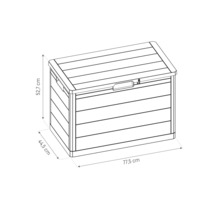 Obrázek zahradního boxu s rozměry.