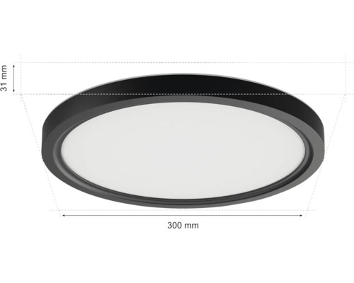 Obrázek kulatého stropního svítidla o průměru 300 mm a výšce 31 mm