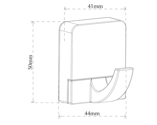 Technický nákres jednoho věšáku s rozměry