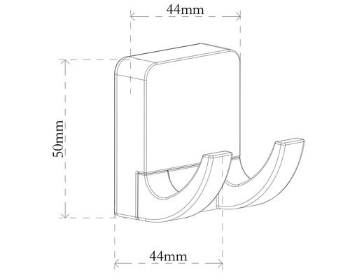 Technický výkres dvojitého věšáku na kabáty s rozměry