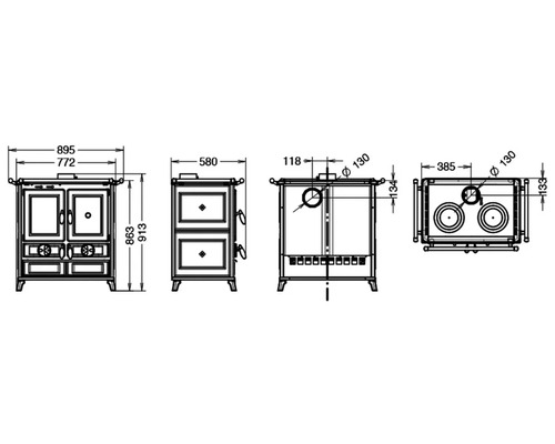 Technický výkres kamen s rozměry