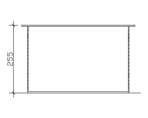 Schéma regálového systému s výškovou specifikací 255