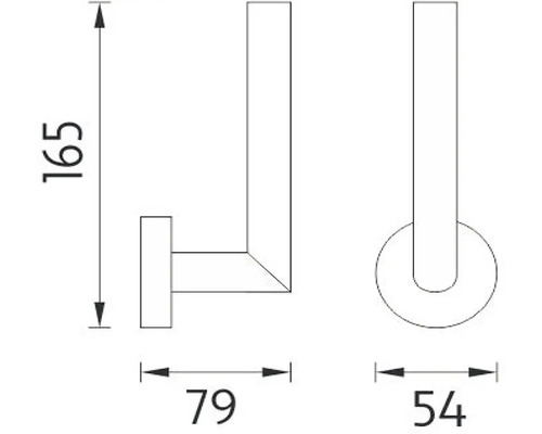 Technický výkres držáku na ručníky s rozměry
