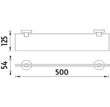 Polička do koupelny Nimco nerez 50 cm UNM 13091B-50-10