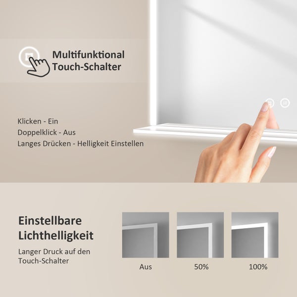 Funkce zrcadla s funkcí proti zamlžování a dotykovým spínačem a funkcí Smart Touch pro přesnější ovládání.